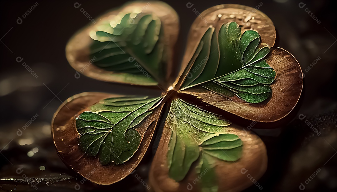 Trevo Dia de São Patrício, um dia de orgulho para a Irlanda, 17 de março, com folhas de trevo caindo