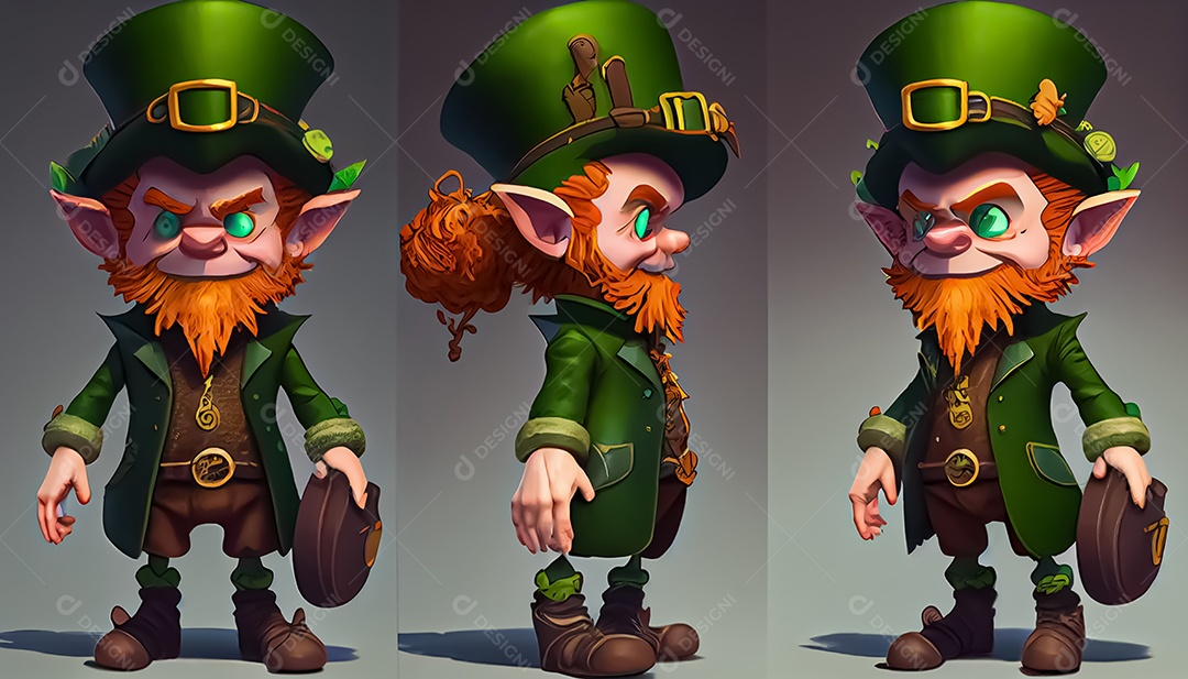 Desenho de duende, Dia de São Patrício, um dia de orgulho para a Irlanda, 17 de março