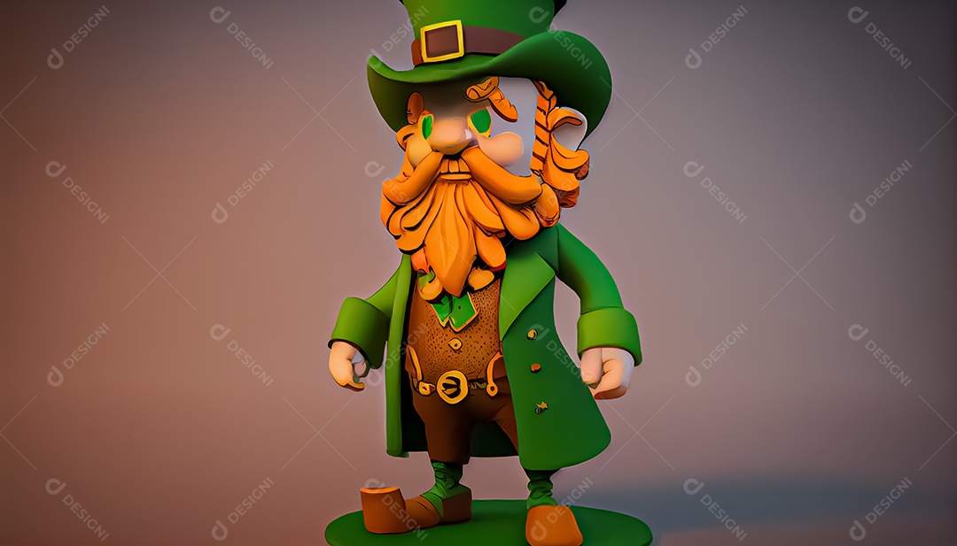 Desenho de duende, Dia de São Patrício, um dia de orgulho para a Irlanda, 17 de março