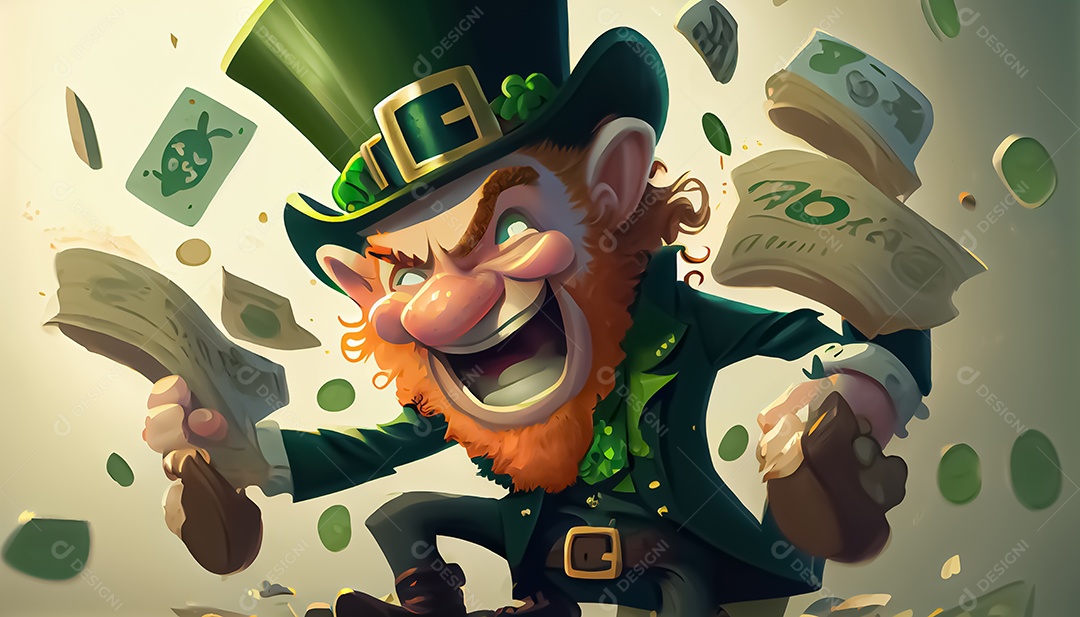 Desenho de duende, Dia de São Patrício, um dia de orgulho para a Irlanda, 17 de março