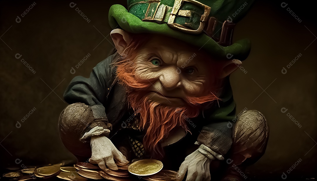Desenho de duende, Dia de São Patrício, um dia de orgulho para a Irlanda, 17 de março
