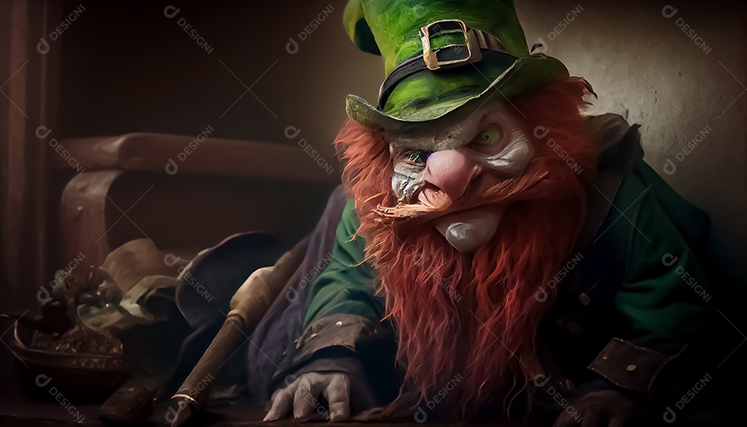 Desenho de duende, Dia de São Patrício, um dia de orgulho para a Irlanda, 17 de março