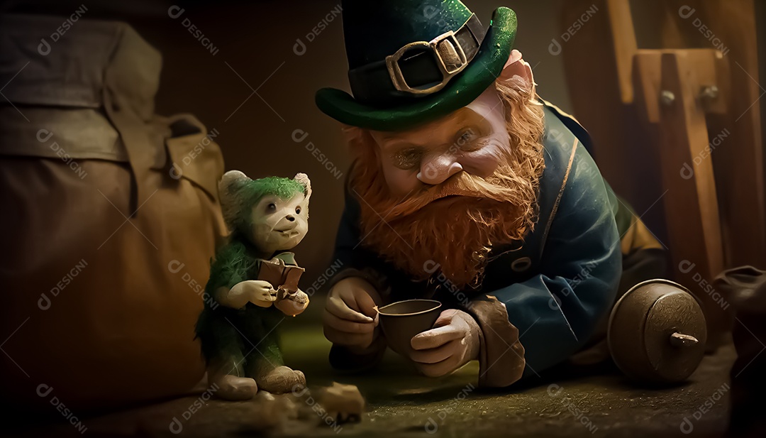 Desenho de duende, Dia de São Patrício, um dia de orgulho para a Irlanda, 17 de março