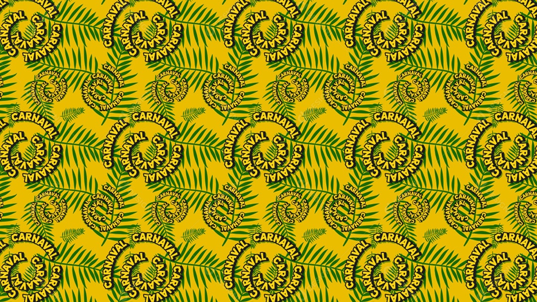 Pattern Padrões Geométricos Texto Carnaval Em Fundo Amarelo Vetor AI + PAT