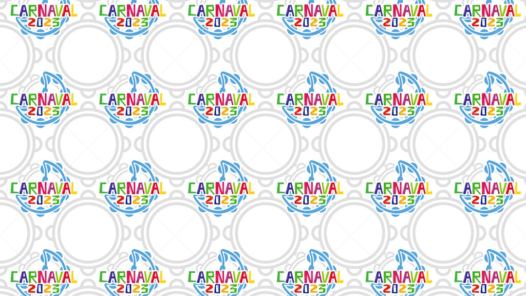 Pattern Padrões Geométricos Texto Carnaval 2023 Em Fundo Branco Vetor AI + PAT
