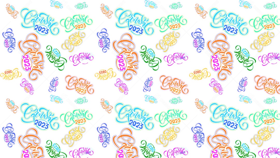 Pattern Padrões Geométricos Texto Carnaval 2023 Em Fundo Branco Vetor AI + PAT
