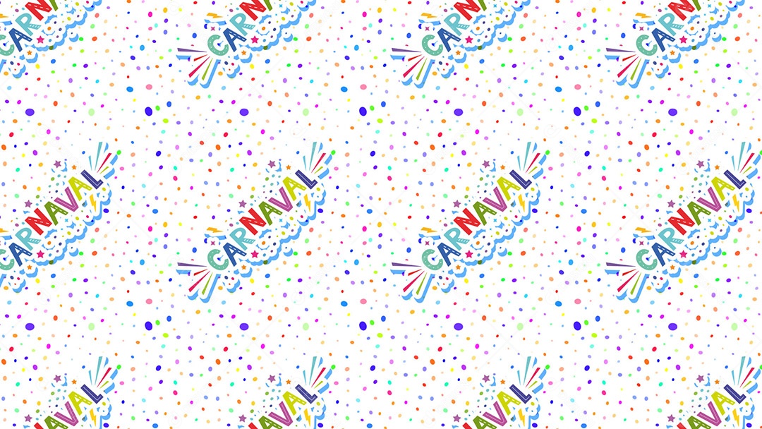 Pattern Padrões Geométricos Texto Carnaval Em Fundo Branco Vetor AI + PAT