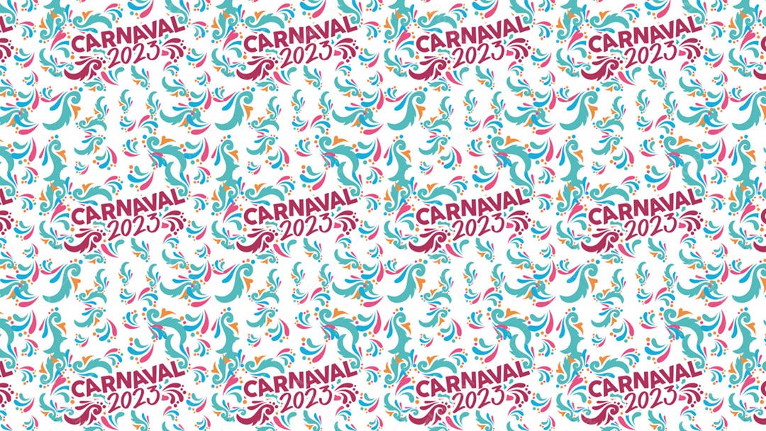 Pattern Padrões Geométricos Texto Carnaval 2023 Em Fundo Vermelho Vetor AI + PAT