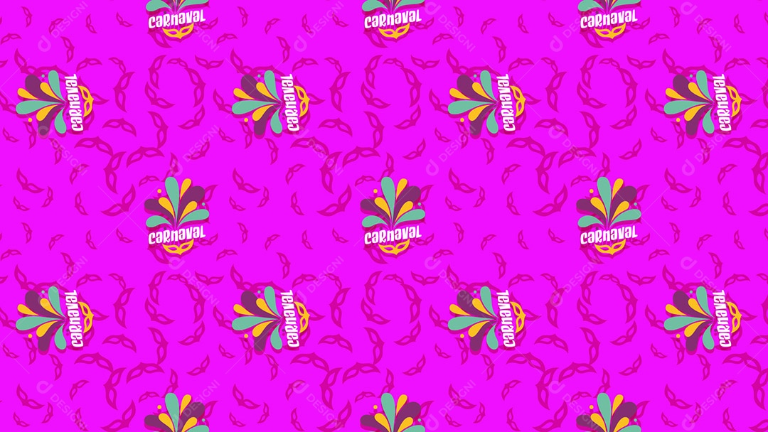 Pattern Padrões Geométricos Texto Carnaval Em Fundo Rosa Vetor AI + PAT