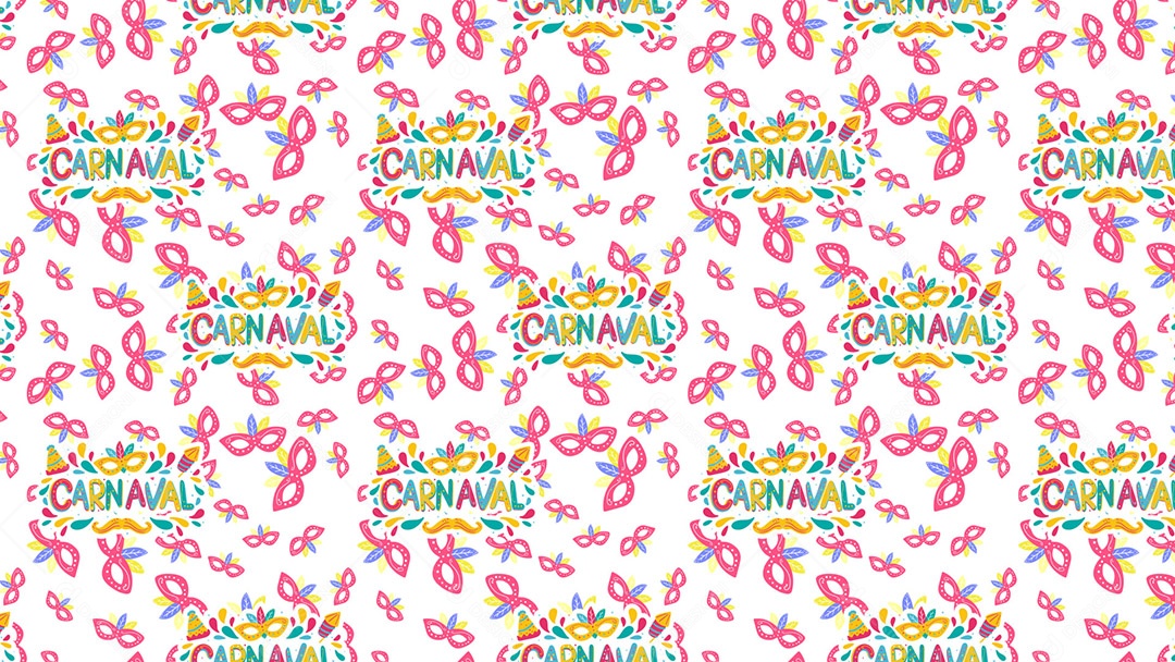 Pattern Padrões Geométricos Texto Carnaval Em Fundo Branco Vetor AI + PAT