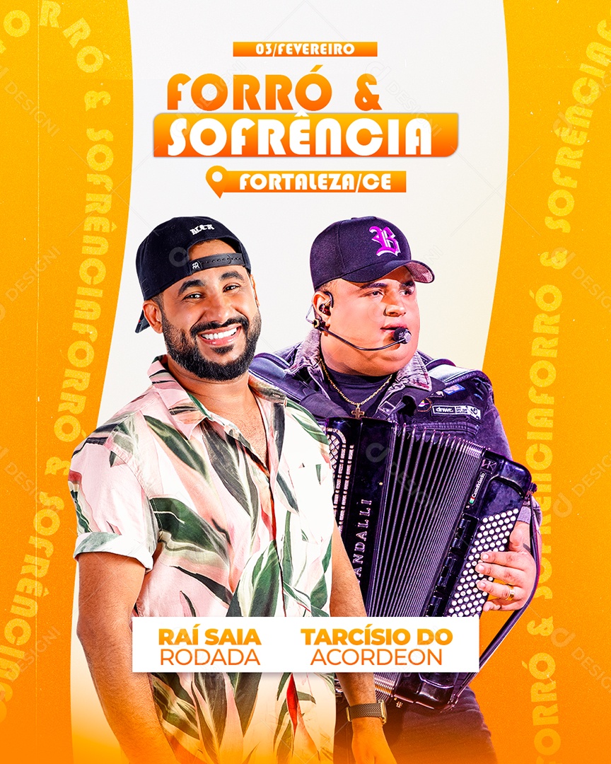 Flyer Evento Forró e Sofrência Social Media PSD Editável