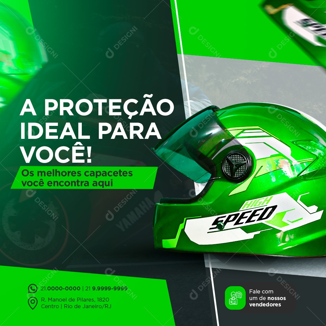 A Proteção Ideal para Você Os Melhores Capacetes Oficina de Moto Social Media PSD Editável