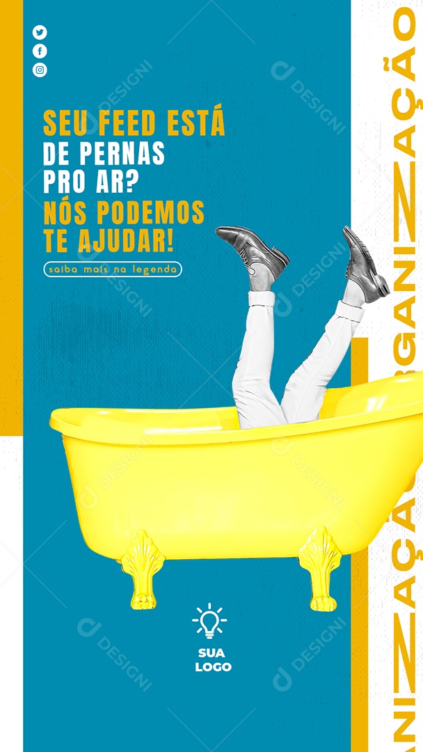 Story Seu Feed Está de Pernas pro Ar Nós Podemos te Ajudar Marketing Digital Social Media PSD Editável