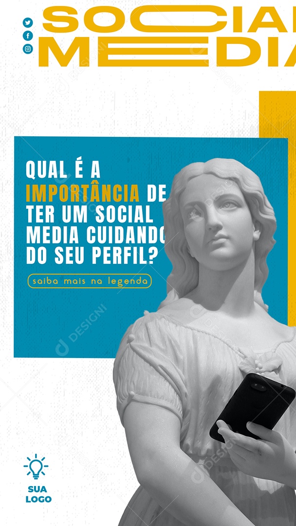 Story Qual é a Importância de Ter um Social Media Cuidando do Seu Perfil Marketing Digital Social Media PSD Editável