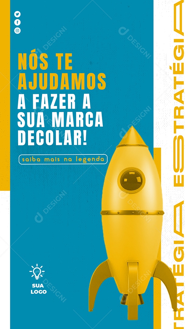 Story Nós Te Ajudamos a Fazer a Sua Marca Decolar Marketing Digital Social Media PSD Editável