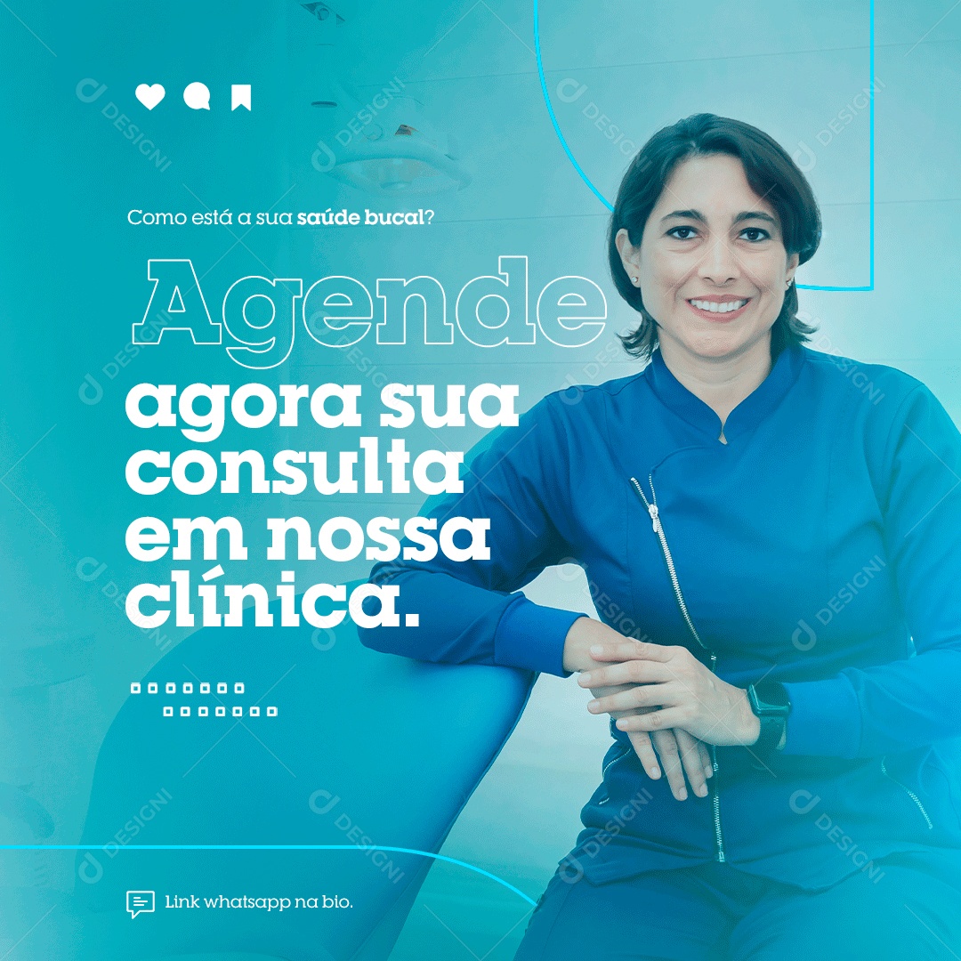 Social Media Odontologia Agende Agora Sua Consulta PSD Editável