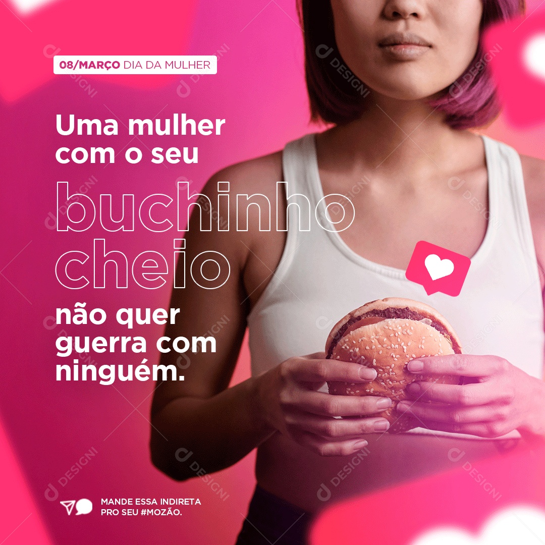 Social Media Dia Da Mulher Uma Mulher Com Seu Buchinho PSD Editável