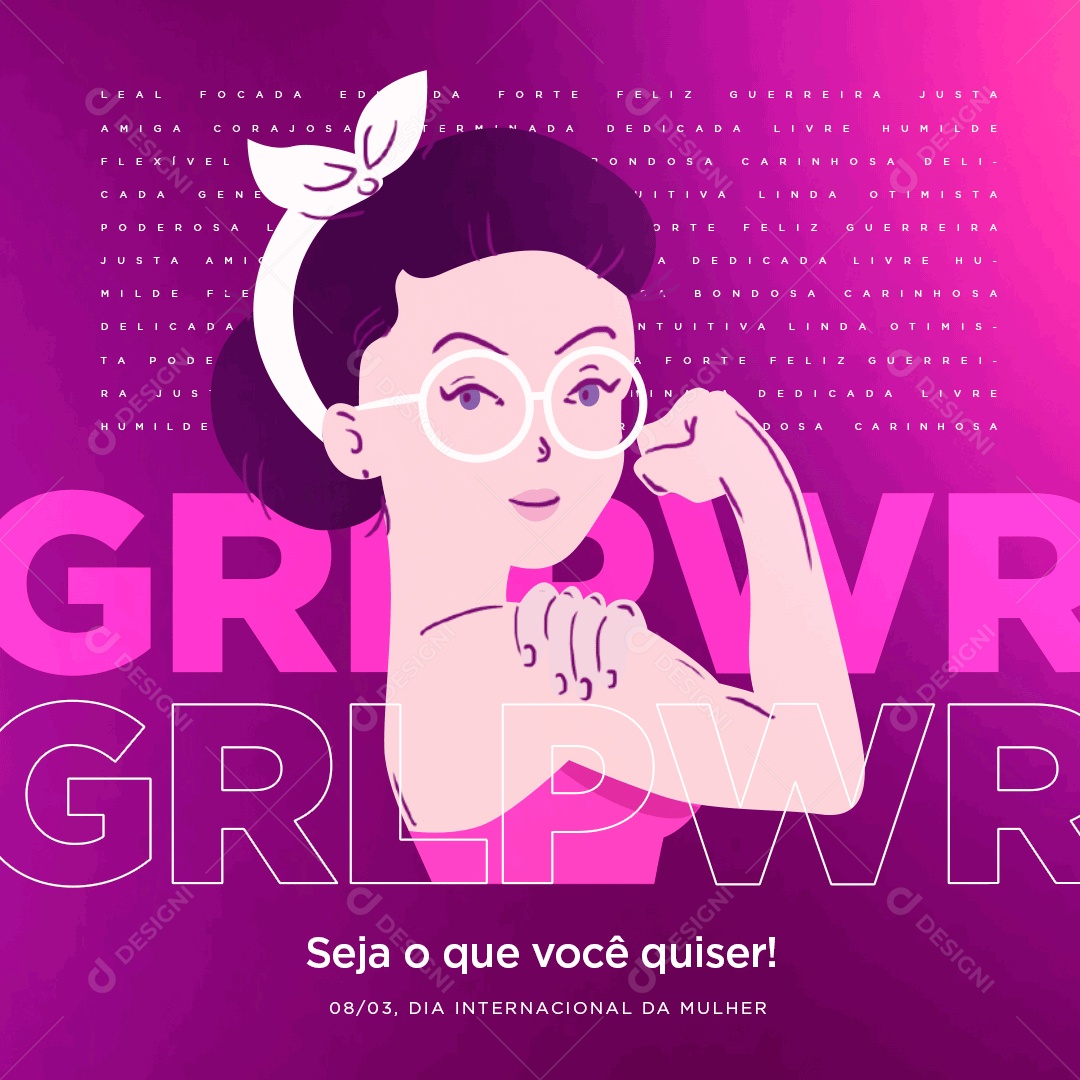 Social Media Dia Da Mulher Seja o Que Você Quiser PSD Editável