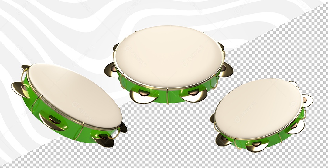 Pandeiro de Carnaval Elemento 3D