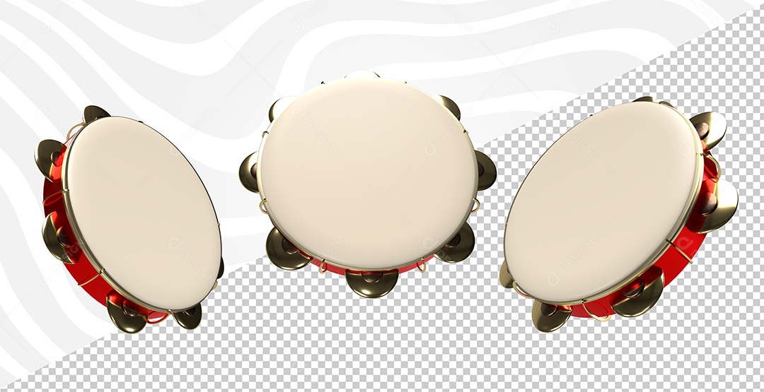 Pandeiro de Carnaval Elemento 3D