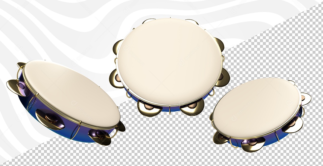 Pandeiro de Carnaval Elemento 3D