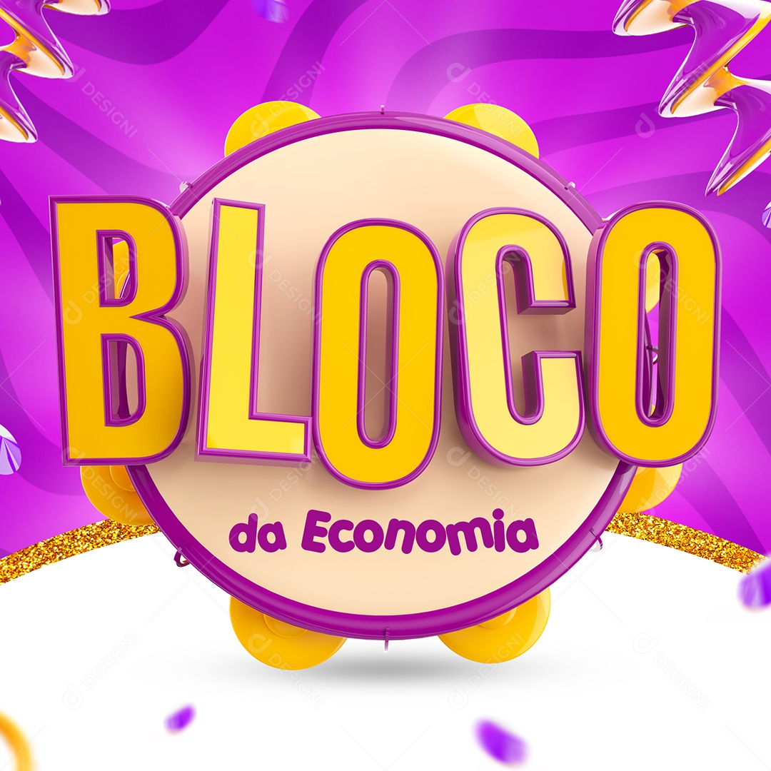 Selo 3D Bloco da Economia Carnaval PSD