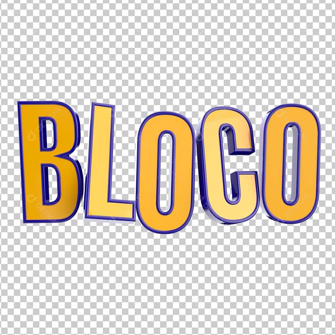 Texto 3D Bloco PNG Transparente
