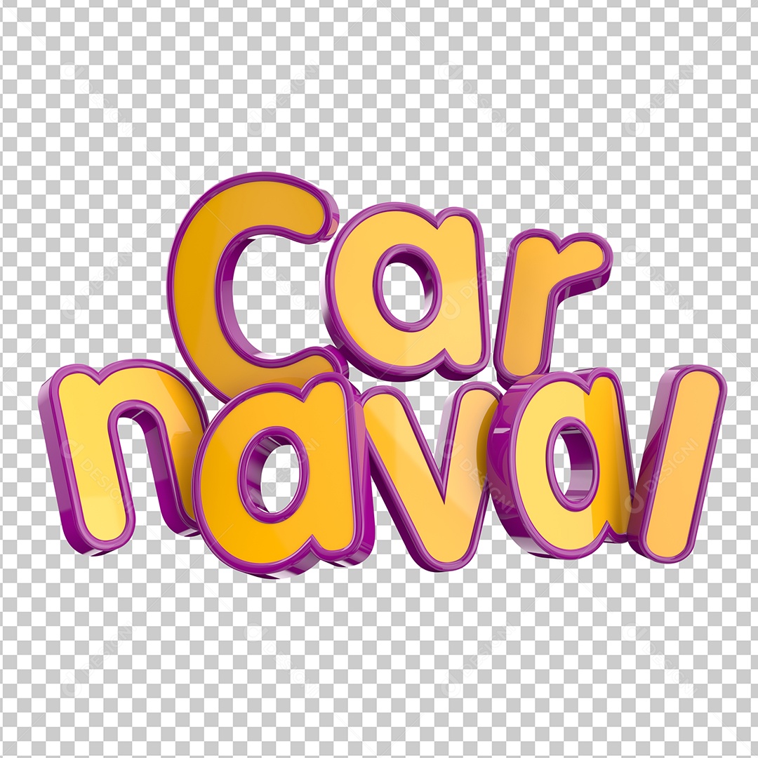 Texto 3D Carnaval PNG Transparente