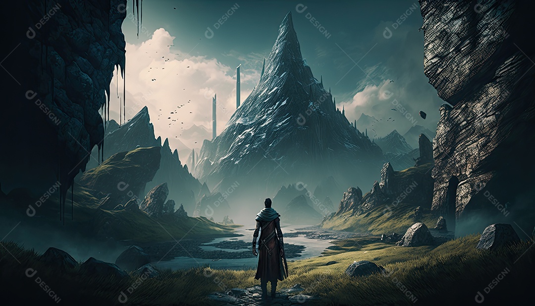 Ilustração de um personagem do jogo.