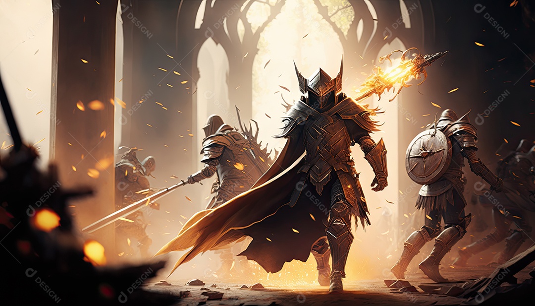 Ilustração de um personagem do jogo.