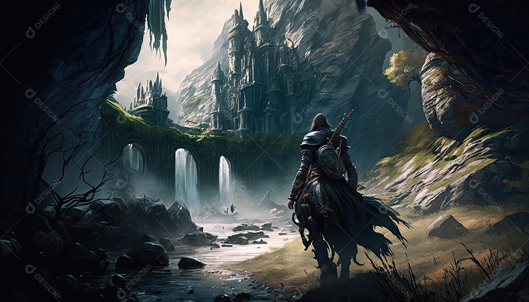 Ilustração de um personagem do jogo.