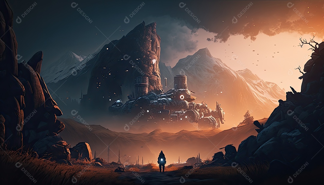 Ilustração de um personagem do jogo.