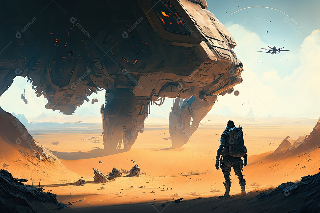 Ilustração de um personagem do jogo.