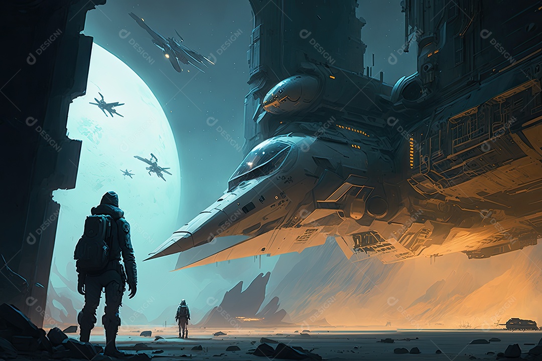 Ilustração de um personagem do jogo.