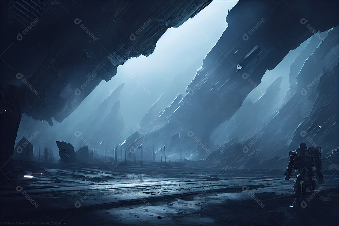 Ilustração de um personagem do jogo.