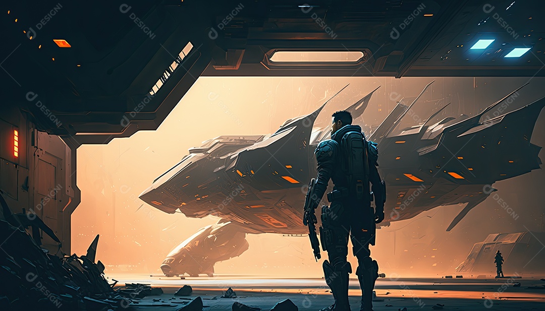 Ilustração de um personagem do jogo.