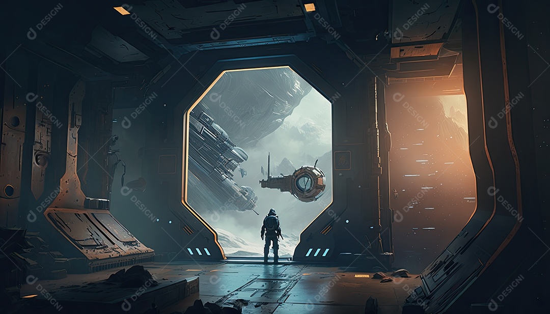 Ilustração de um personagem do jogo.