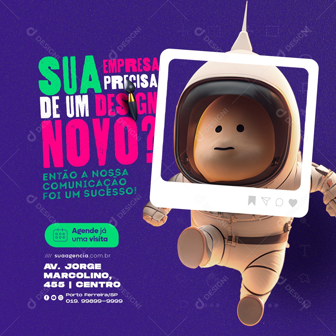 Sua Empresa Precisa de Um Design Novo Agência Social Media PSD Editável