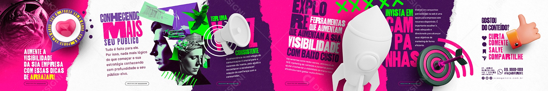 Conhecendo Mais Seu Público Carrossel Marketing Digital Social Media PSD Editável
