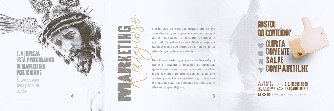 Sua Igreja Está Precisando de Marketing Digital Carrossel Social Media PSD Editável