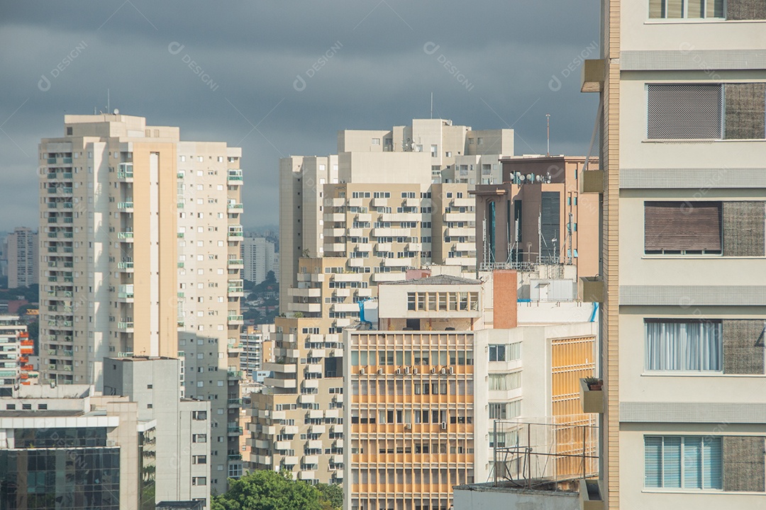 Edifícios no centro de São Paulo, no Brasil.