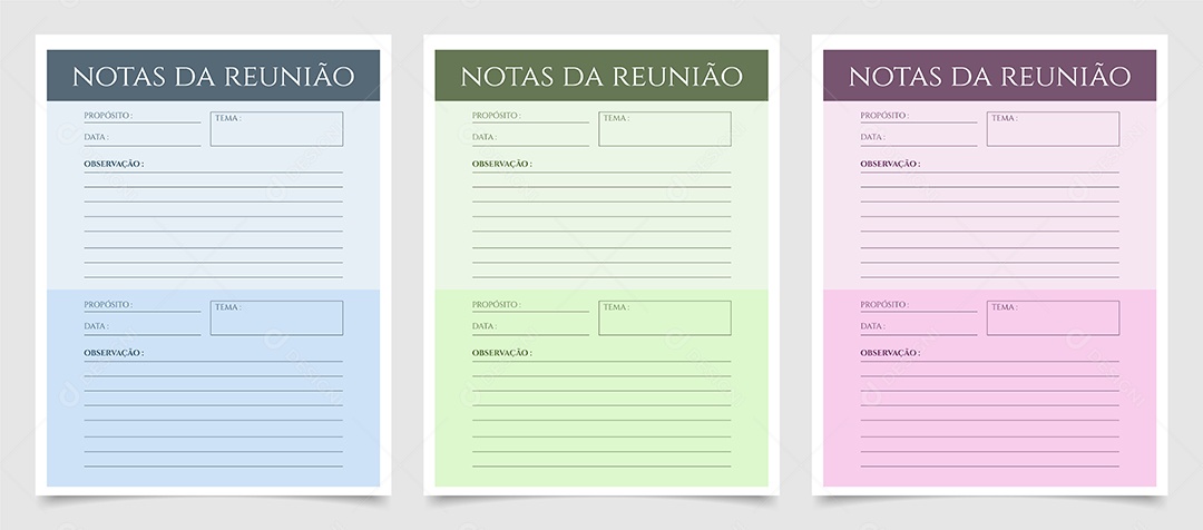 Modelos De Notas De Reunião EPS Editavel