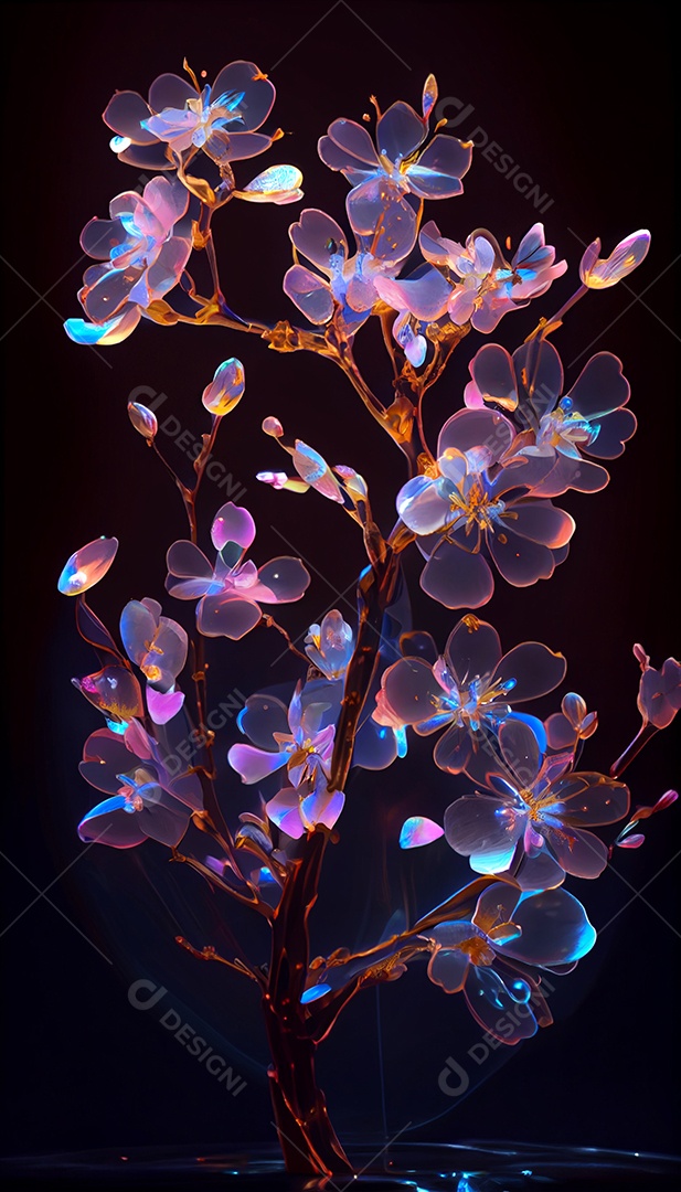 Linda paisagem com flores