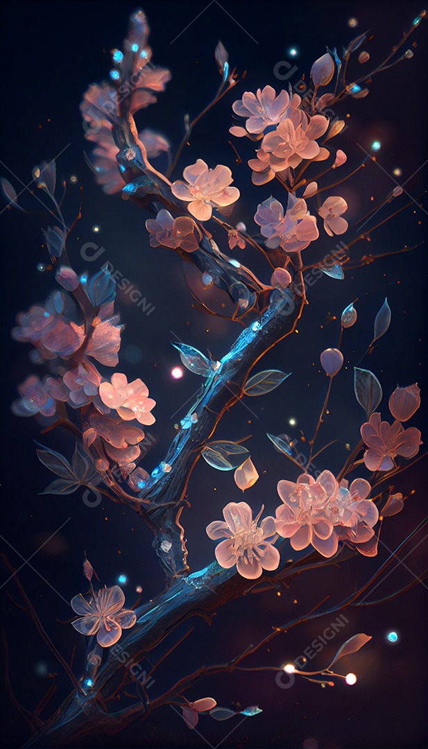 Linda paisagem com flores