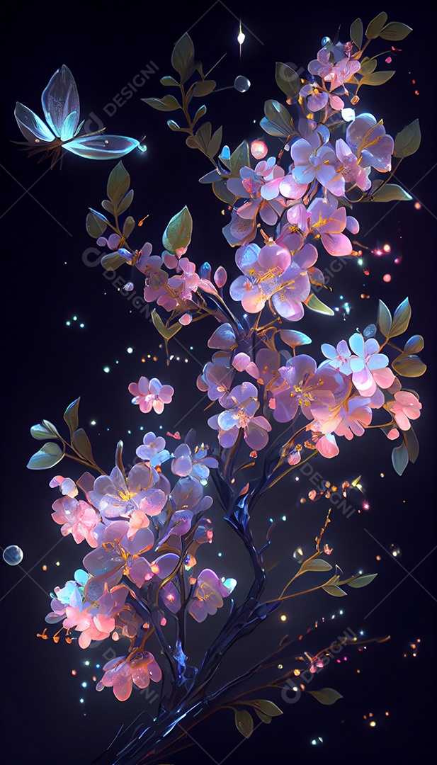 Linda paisagem com flores