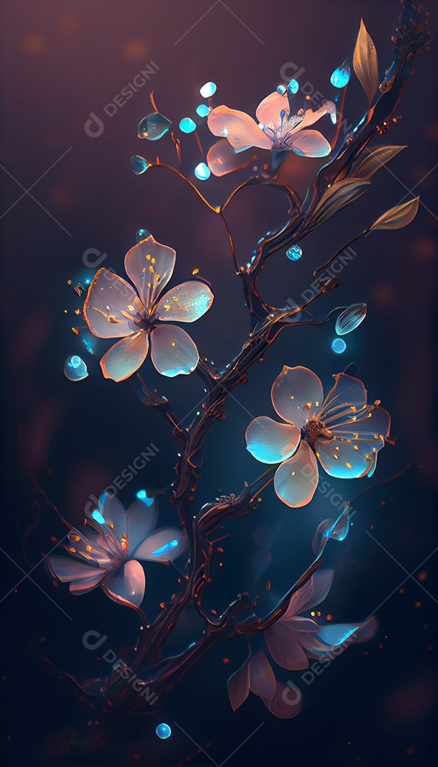 Linda paisagem com flores