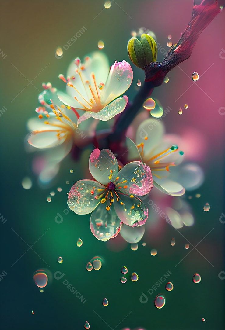 Linda paisagem com flores