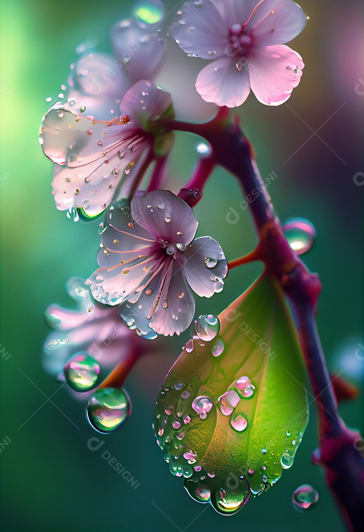 Linda paisagem com flores