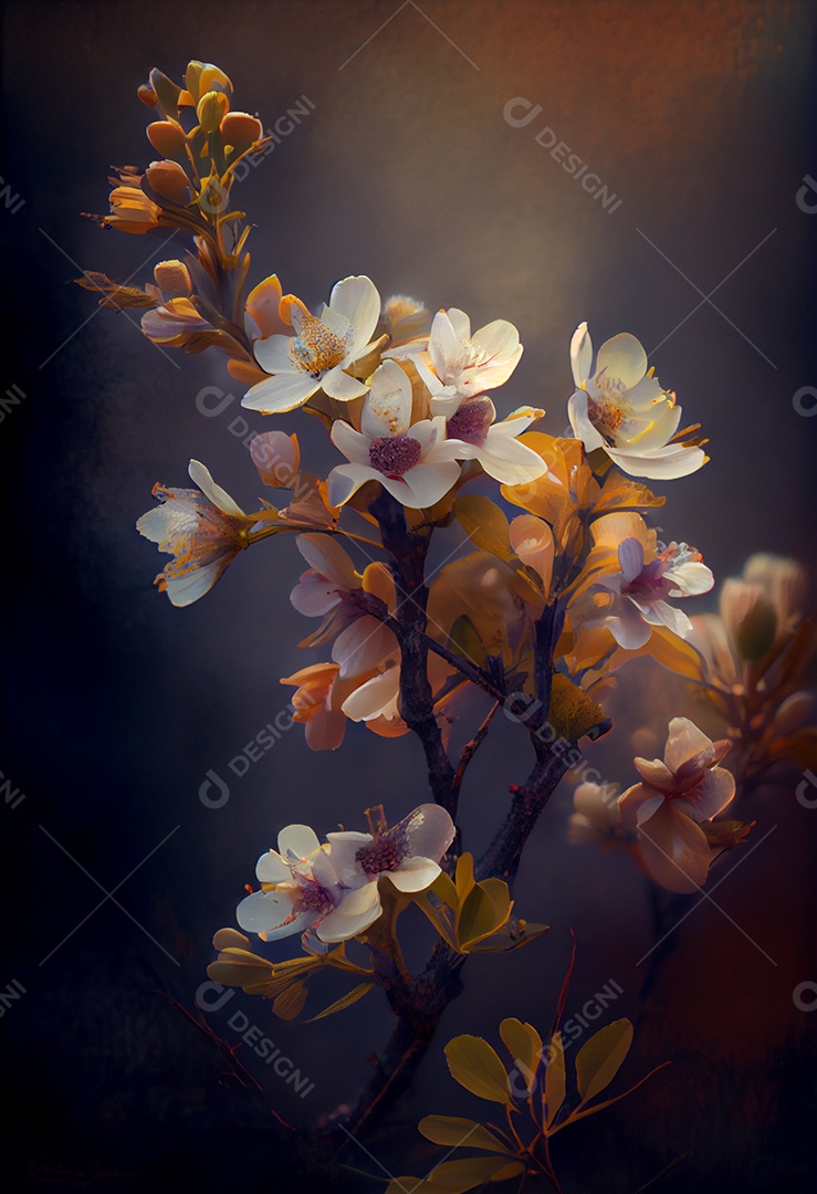 Linda paisagem com flores