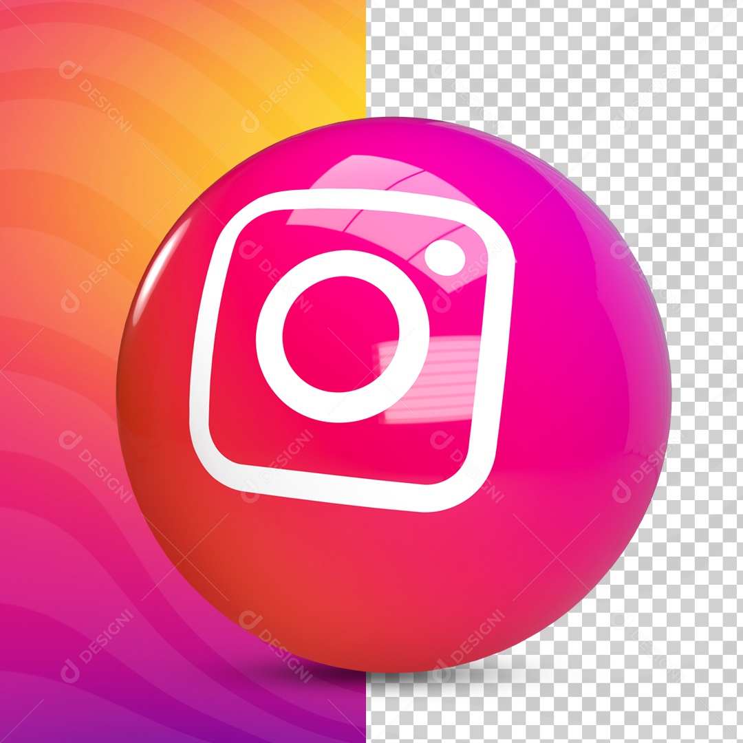 ícone Instagram 3D Para Composição PSD